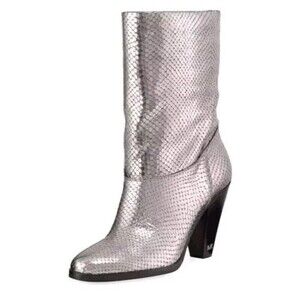 MICHAEL Michael Kors Boots  DIVIA Silver Size 6 M US 36M Metallic Leather Disco